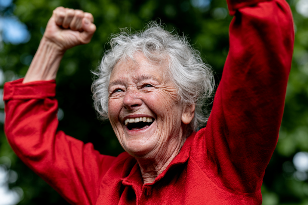 happy older woman